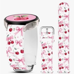 Cherry and Bow Pattern Smartwatch Band